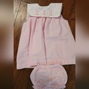 Easter, Spring, Bunny Smocked Dress